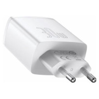 Baseus Lādētājs Baseus Compact Quick Charger 2 x USB + USB-C 30W White