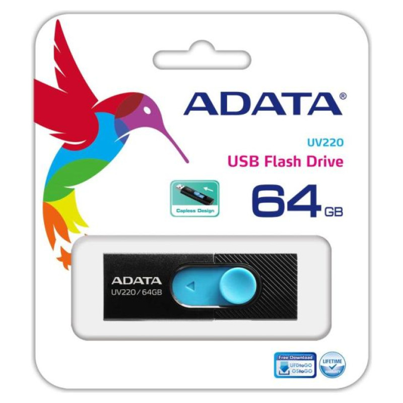 Adata MEMORY DRIVE FLASH USB2 64GB/BLUE AUV220-64G-RBKBL ADATA