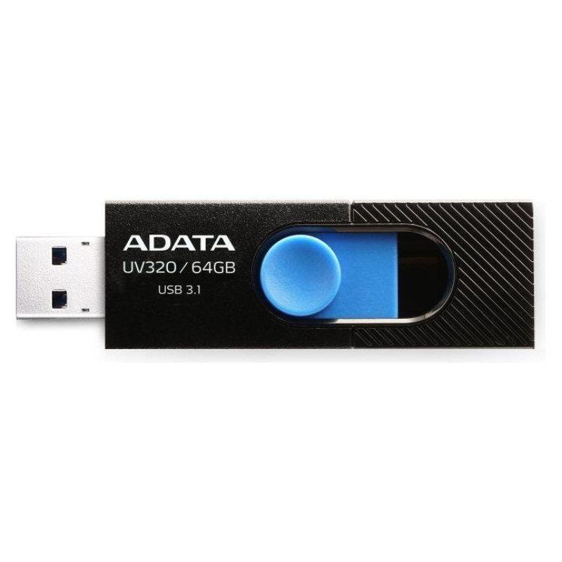 Adata MEMORY DRIVE FLASH USB3.1 64GB/BLACK AUV320-64G-RBKBL ADATA