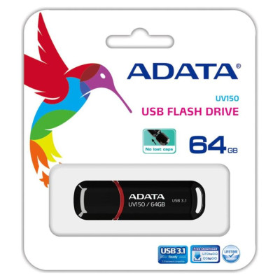 Adata MEMORY DRIVE FLASH USB3.1 64GB/BLACK AUV150-64G-RBK ADATA