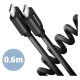 Axagon CABLE USB-C TO USB-C 0.6M 60W/TWISTER BLK BUCM-CM10TB AXAGON