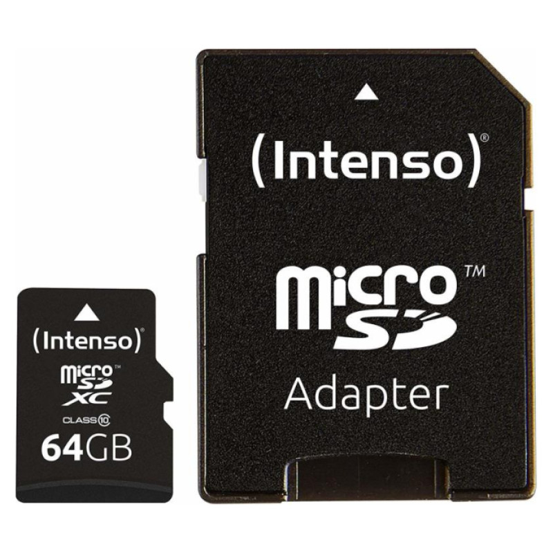 Intenso MEMORY MICRO SDXC 64GB C10/W/ADAPTER 3413490 INTENSO