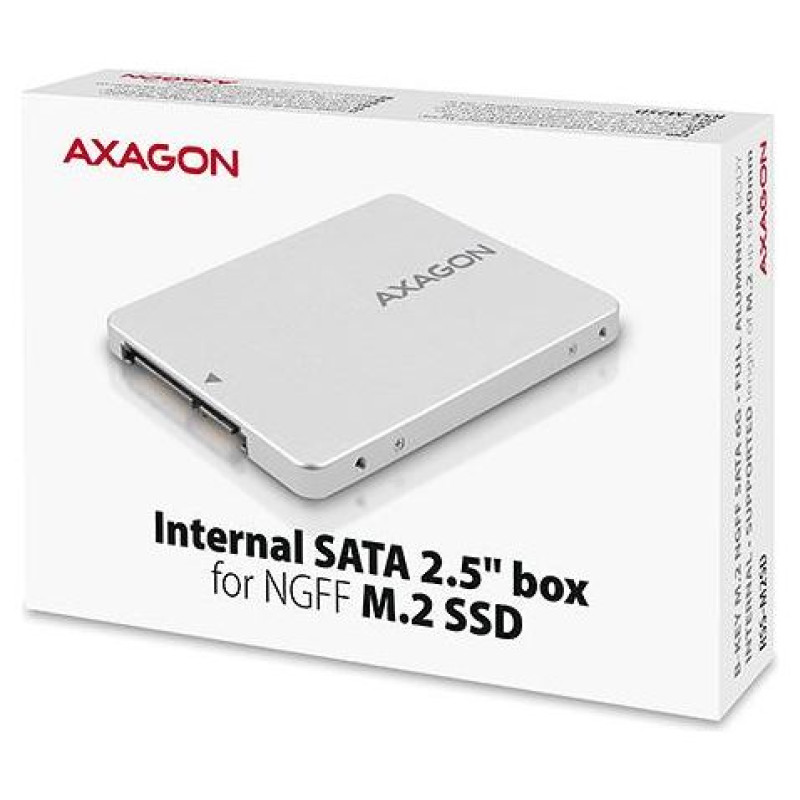 Axagon RSS-M2SD SATA - M.2 SSD SATA, up to 80mm SSD, ALU body