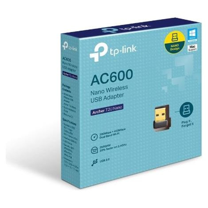 Tp-Link WRL ADAPTER 600MBPS USB/ARCHER T2U NANO TP-LINK