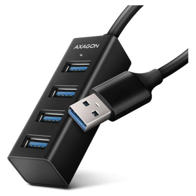Axagon HUE-M1A 4x USB3.2 Gen 1 MINI hub, metal, 20cm USB-A cable