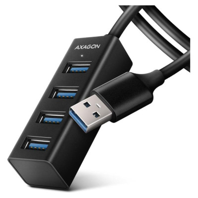 Axagon HUE-M1AL 4x USB 3.2 Gen 1 MINI hub, metal, 1.2m USB-A cable