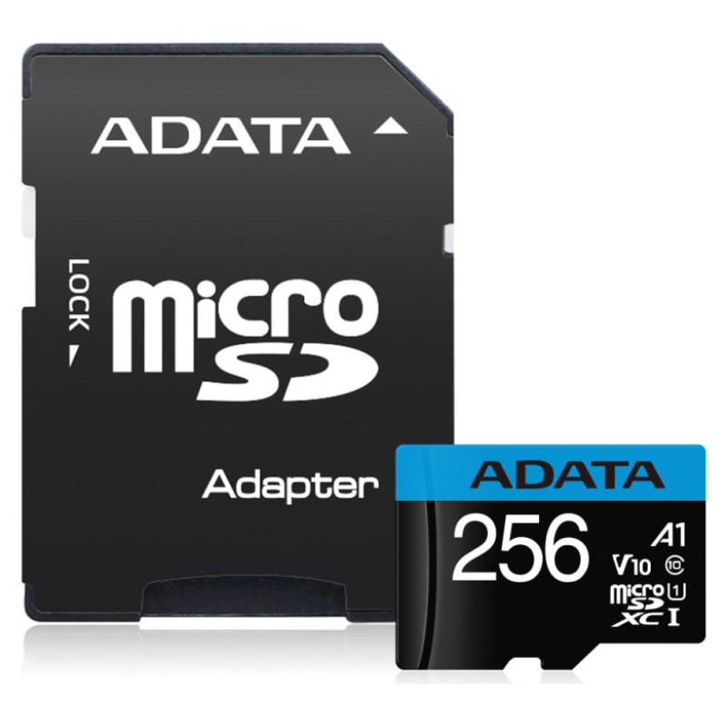 Adata MEMORY MICRO SDXC 256GB W/AD./AUSDX256GUICL10A1-RA1 ADATA
