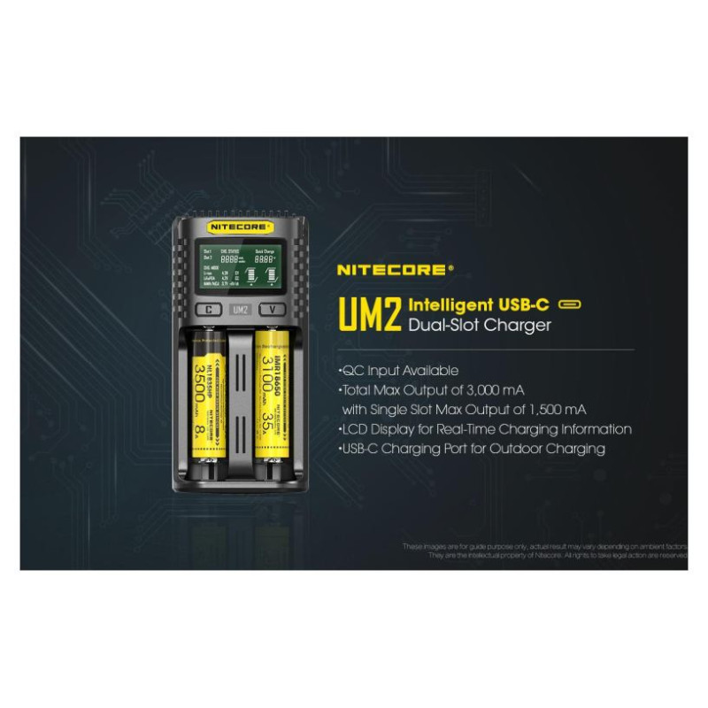 Nitecore BATTERY CHARGER 2-SLOT/UM2 NITECORE