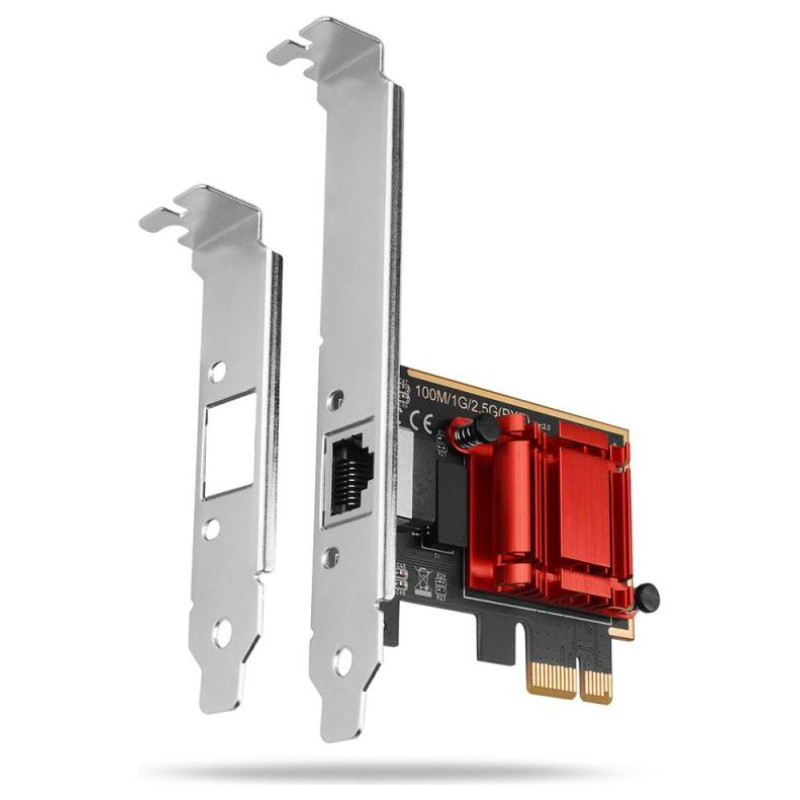 Axagon PCI-Express network card with 2.5 Gbit/s transmission rate and PXE support.