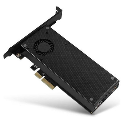 Axagon PCEM2-DC PCI-E 3.0 4x - DUAL M.2 SSD (NVMe + SATA), dual voltage, up to 110mm SSD, fan + heatsink