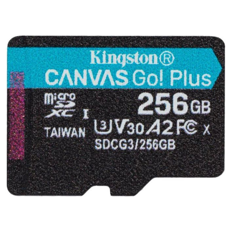 Kingston 256GB microSDXC Canvas Go Plus Gen4 200MB/s A2 U3 V30 Card + Adapter