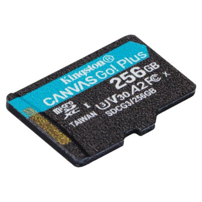 Kingston 256GB microSDXC Canvas Go Plus Gen4 200MB/s A2 U3 V30 Card + Adapter