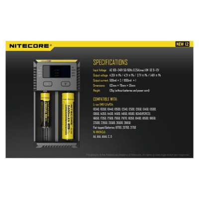 Nitecore BATTERY CHARGER 2-SLOT/INTELLICHARGER NEW I2 NITECORE