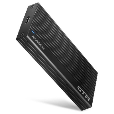 Axagon Superfast external AXAGON EEM2-GTR THIN RIB box with USB 3.2 Gen 2 interface is designed for NVMe (PCI-Express) M.2 SSD disks. The double-sided USB-C connector on the box together with the supplied USB-C -> USB-C cable enables a reliable connect