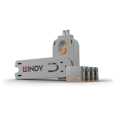 Lindy USB PORT BLOCKER 4PACK/ORANGE 40453 LINDY