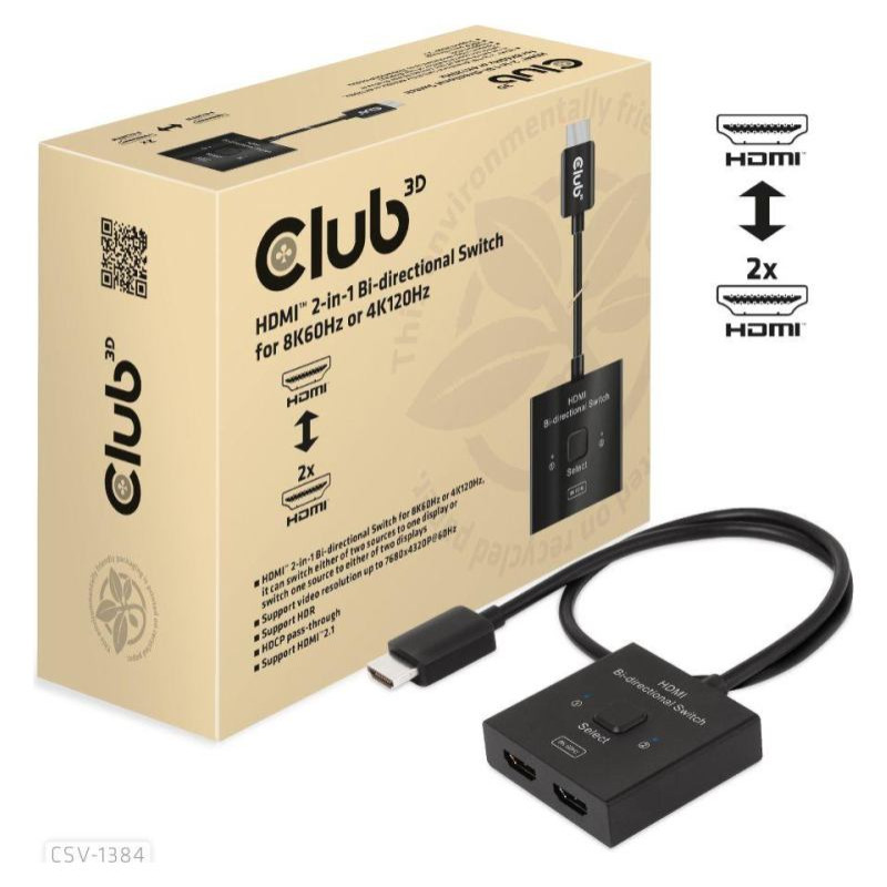 Club3D VIDEO SWITCH HDMI 2PORT/CSV-1384 CLUB3D