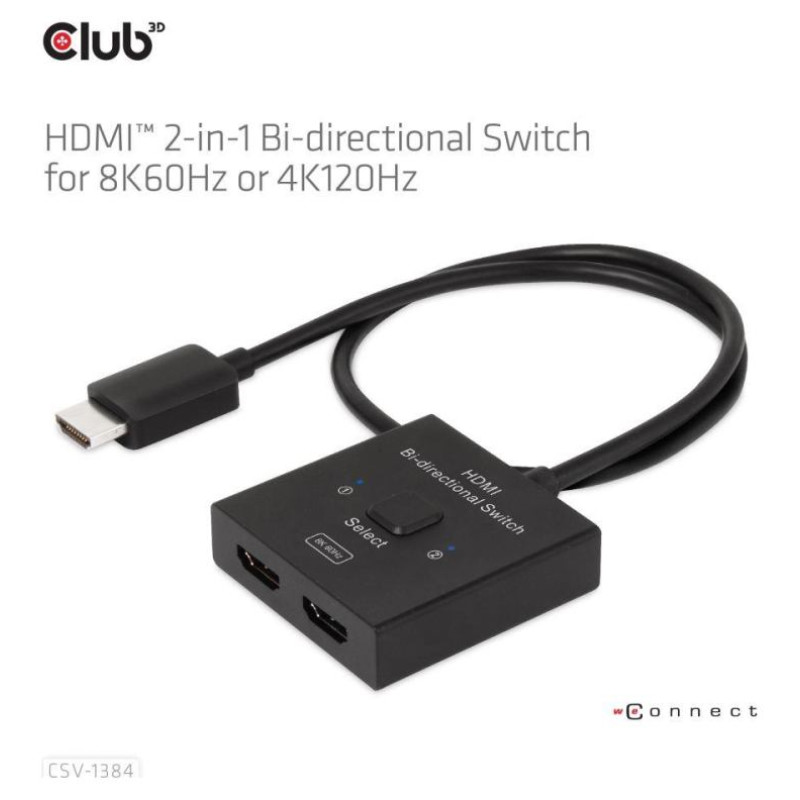 Club3D VIDEO SWITCH HDMI 2PORT/CSV-1384 CLUB3D