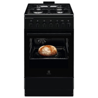 Electrolux 600.sērijas gāzes plīts ar elektrisko cepeškrāsni, melna, 50cm - LKK560010K