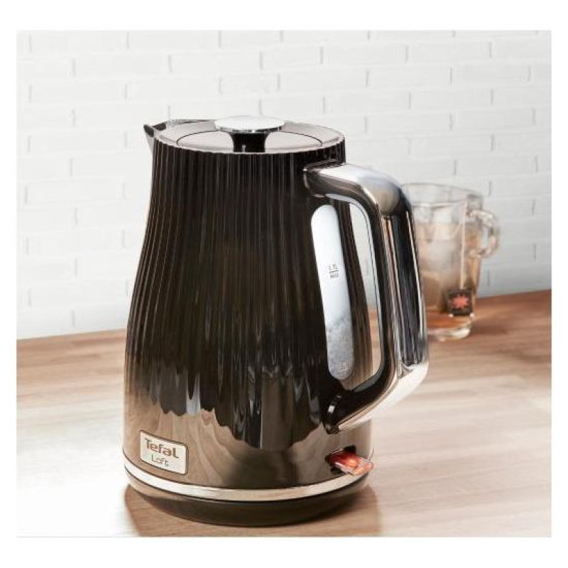 Tefal tējkanna Loft, 1.7l, 2400W, melna - KO2508