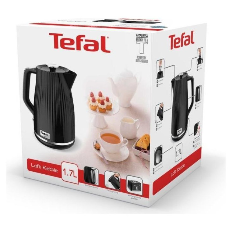 Tefal tējkanna Loft, 1.7l, 2400W, melna - KO2508