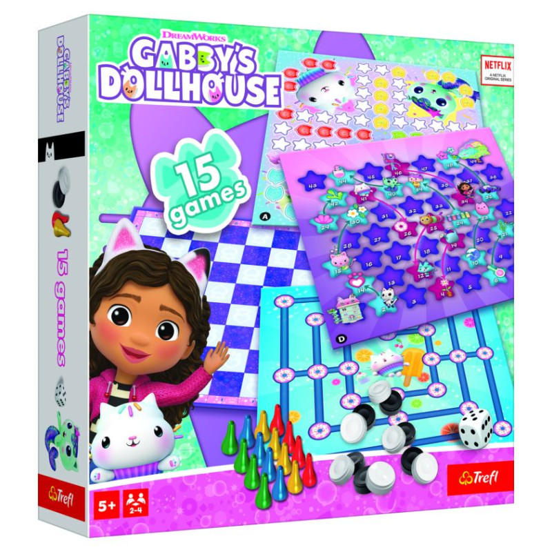 Trefl GABBY&acute;S DOLLHOUSE 15 in 1 Galda spēle
