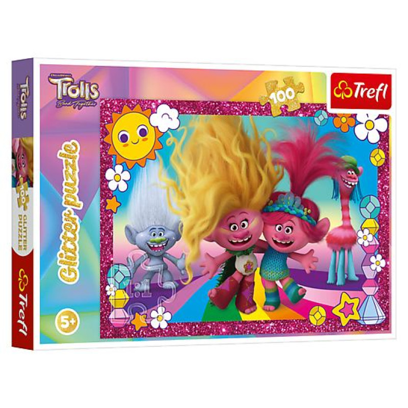 Trefl TROLLS Mirdzo&scaron;a Puzle Troļļi 3, 100 gab.