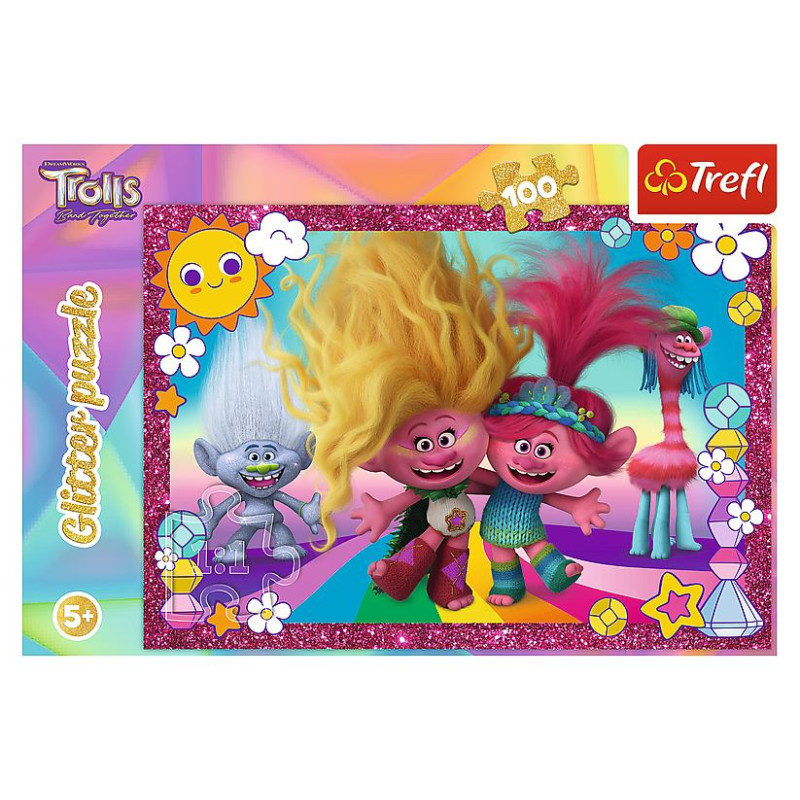 Trefl TROLLS Mirdzo&scaron;a Puzle Troļļi 3, 100 gab.