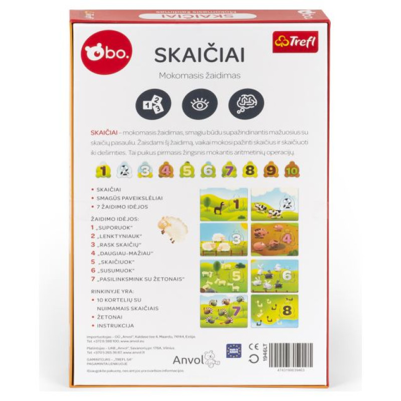 BO. Развивающая настольная игра "Цифры" (на литовском языке)