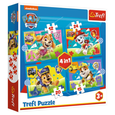 Trefl PAW PATROL Pužļu komplekts 4in1 Ķepa Patruļa