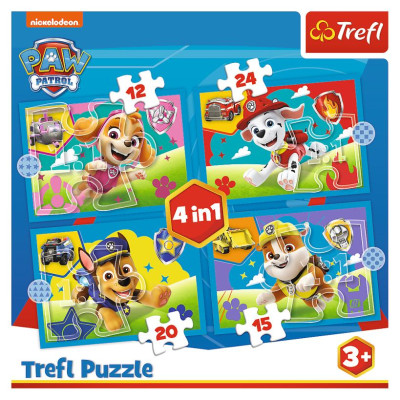Trefl PAW PATROL Pužļu komplekts 4in1 Ķepa Patruļa