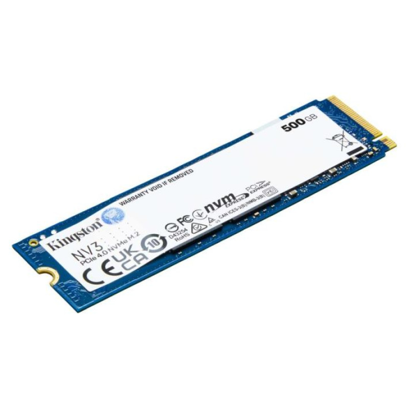 Kingston 500GB NV3 SSD M.2 2280 PCIe 4.0 NVMe, Read: 5,000/ Write: 3,000MB/s