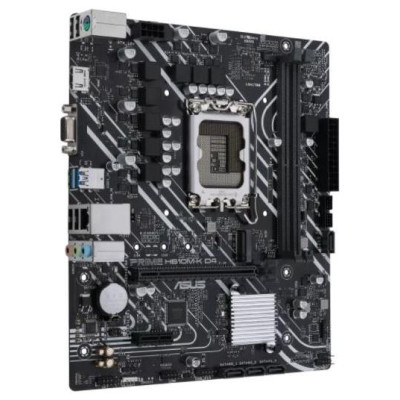 Asus Mainboard|ASUS|Intel H610|LGA1700|MicroATX|Memory DDR4|Memory slots 2|1xPCI-Express 3.0 1x|1xPCI-Express 4.0 16x|1xM.2|1x15pin D-sub|1xHDMI|2xAudio-In|1xAudio-Out|4xUSB 2.0|2xUSB 3.2|1xPS/2|1xRJ45|PRIMEH610M-KD4