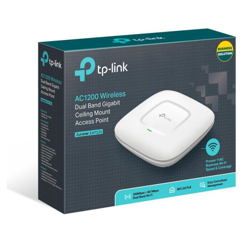 Tp-Link Access Point|TP-LINK|Omada|1200 Mbps|IEEE 802.11a|IEEE 802.11g|IEEE 802.11n|IEEE 802.11ac|1x10/100/1000M|EAP225