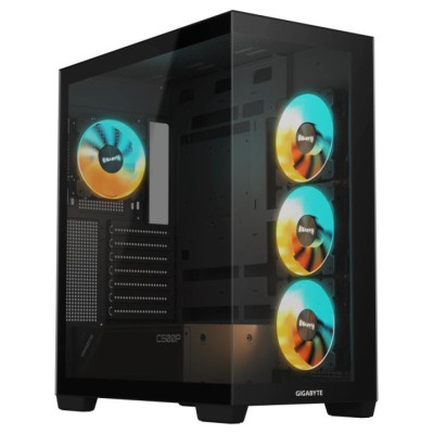 Gigabyte Case|GIGABYTE|GB-C500P ST|MidiTower|Case product features Transparent panel|ATX|MicroATX|MiniITX|Colour Black|GB-C500PST