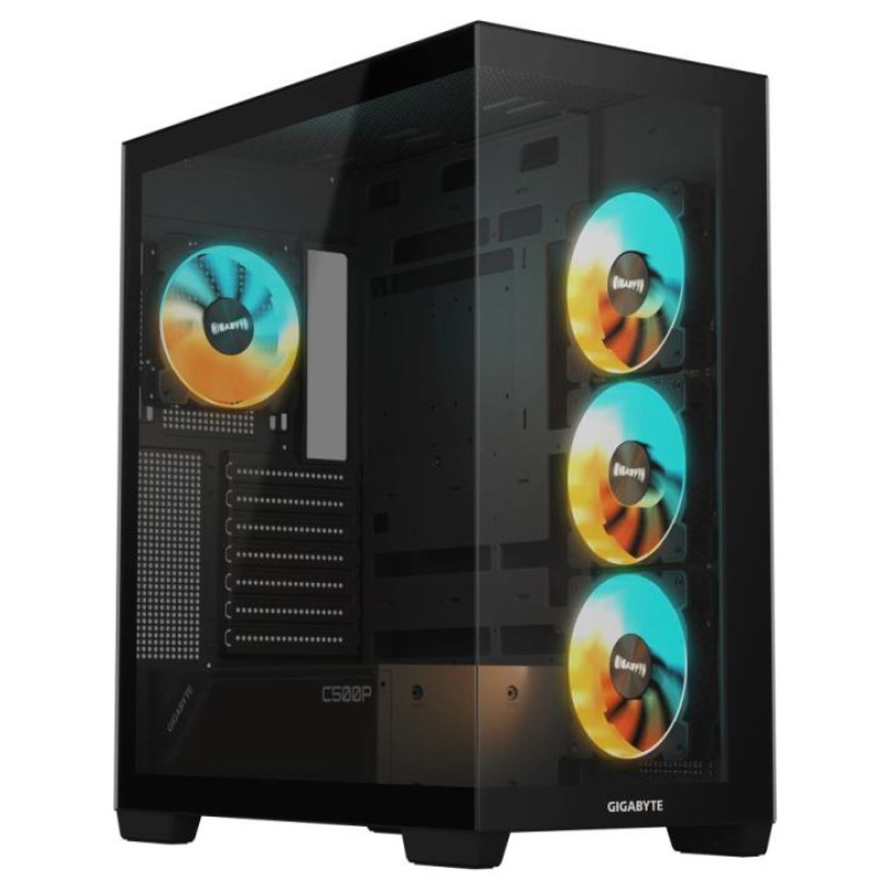 Gigabyte Case|GIGABYTE|GB-C500P ST|MidiTower|Case product features Transparent panel|ATX|MicroATX|MiniITX|Colour Black|GB-C500PST