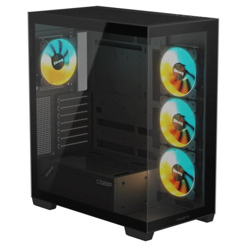 Gigabyte Case|GIGABYTE|GB-C500P ST|MidiTower|Case product features Transparent panel|ATX|MicroATX|MiniITX|Colour Black|GB-C500PST