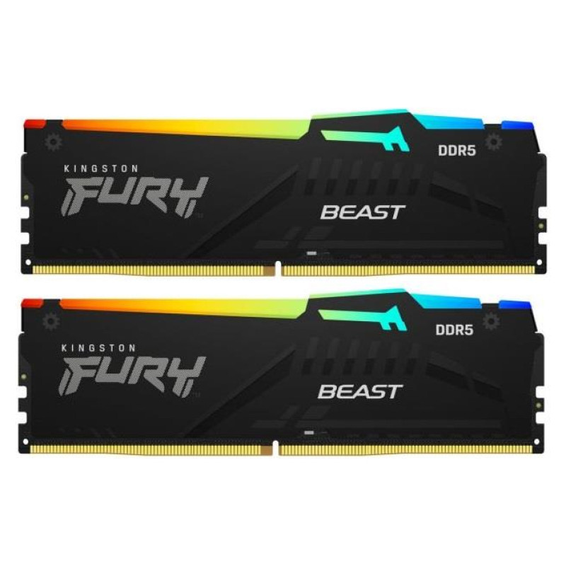 Kingston DRAM 32GB 5600MT/s DDR5 CL36 DIMM (Kit of 2) FURY Beast RGB EXPO