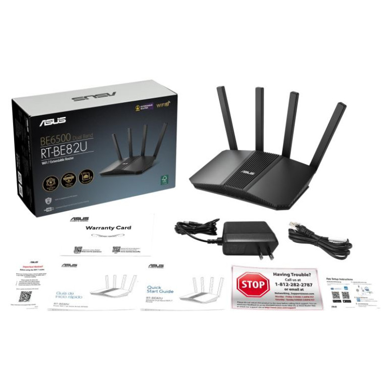 Asus Wireless Router|ASUS|Wireless Router|6500 Mbps|Number of antennas 4|RT-BE82U
