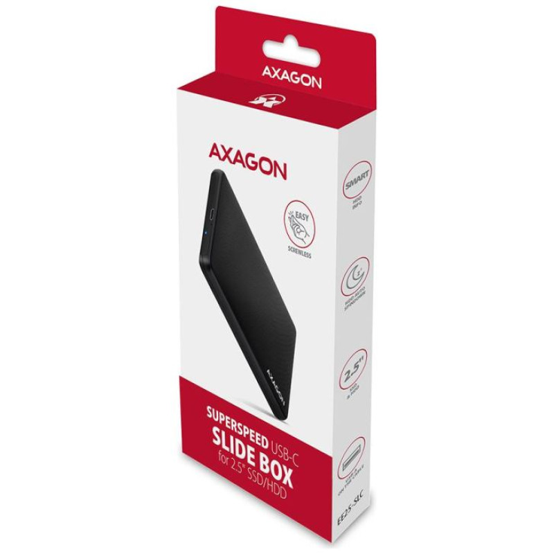 Axagon EE25-SLC USB-C 3.2 Gen1 - SATA 6G 2.5" SLIDE box BLACK