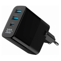 Gembird CHARGER USB 30W 3PORT/TA-UC-PDQC30LCD-BK-02 GEMBIRD