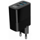 Gembird CHARGER USB 30W 3PORT/TA-UC-PDQC30LCD-BK-02 GEMBIRD