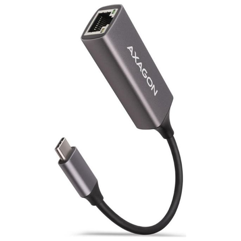 Axagon ADE-TRC Type-C USB3.2 Gen 1 - Gigabit Ethernet 10/100/1000 Adapter, metal, titan grey