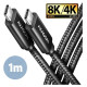 Axagon CABLE USB-C TO USB-C 1M 100W/8K BLACK BUCM432-CM10AB AXAGON