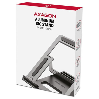Axagon STND-L NOTEBOOK STANDAluminum stand for 10&ldquo; &ndash; 16&ldquo; notebooks. Four adjustable positions.