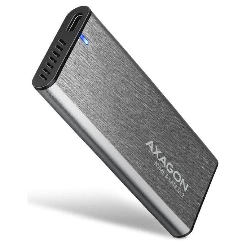 Axagon EEM2-SG2 USB-C 3.2 Gen 2 - M.2 NVMe / SATA SSD 30-80mm ALU box
