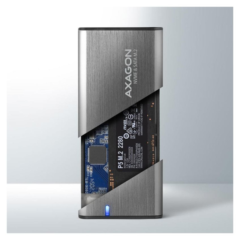 Axagon EEM2-SG2 USB-C 3.2 Gen 2 - M.2 NVMe / SATA SSD 30-80mm ALU box