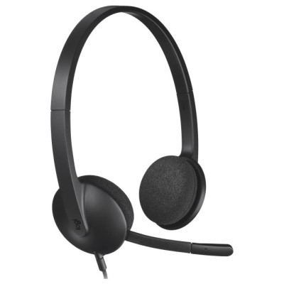 Logitech H340 Corded Headset - BLACK - USB