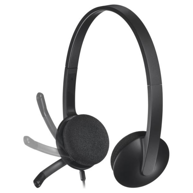 Logitech H340 Corded Headset - BLACK - USB