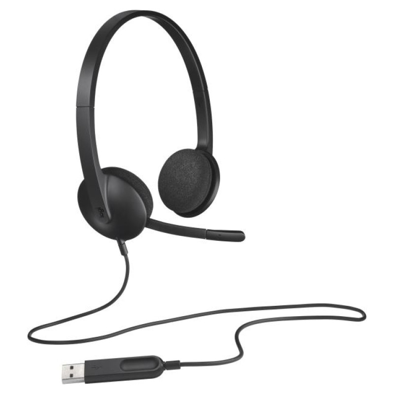 Logitech H340 Corded Headset - BLACK - USB