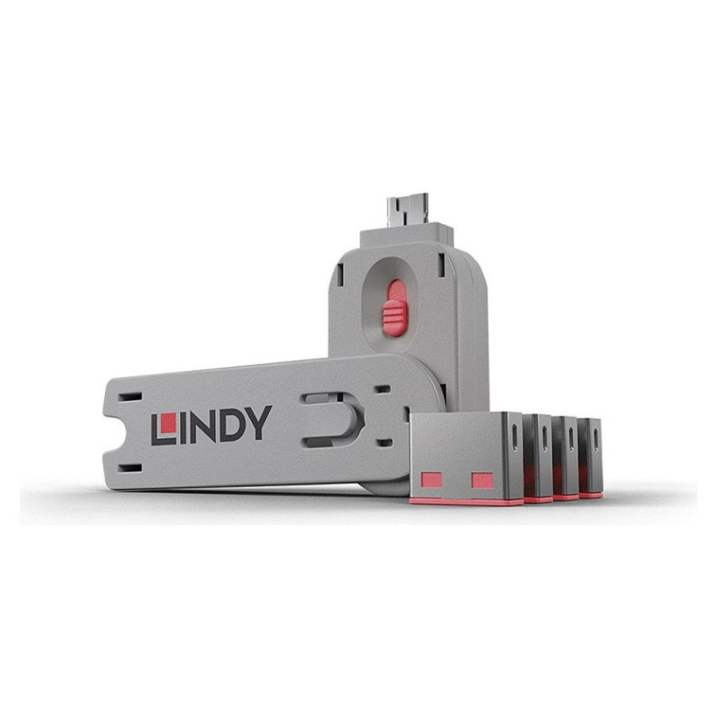 Lindy USB PORT BLOCKER 4PACK/PINK 40450 LINDY